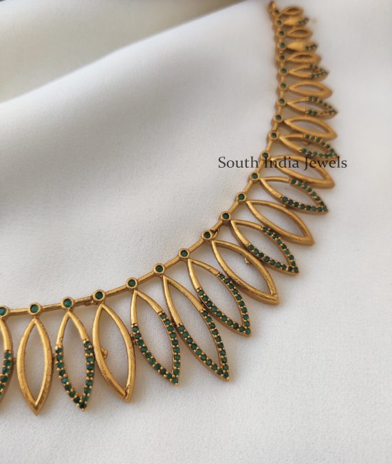 Gold Plated Beautiful Green Stone Necklace