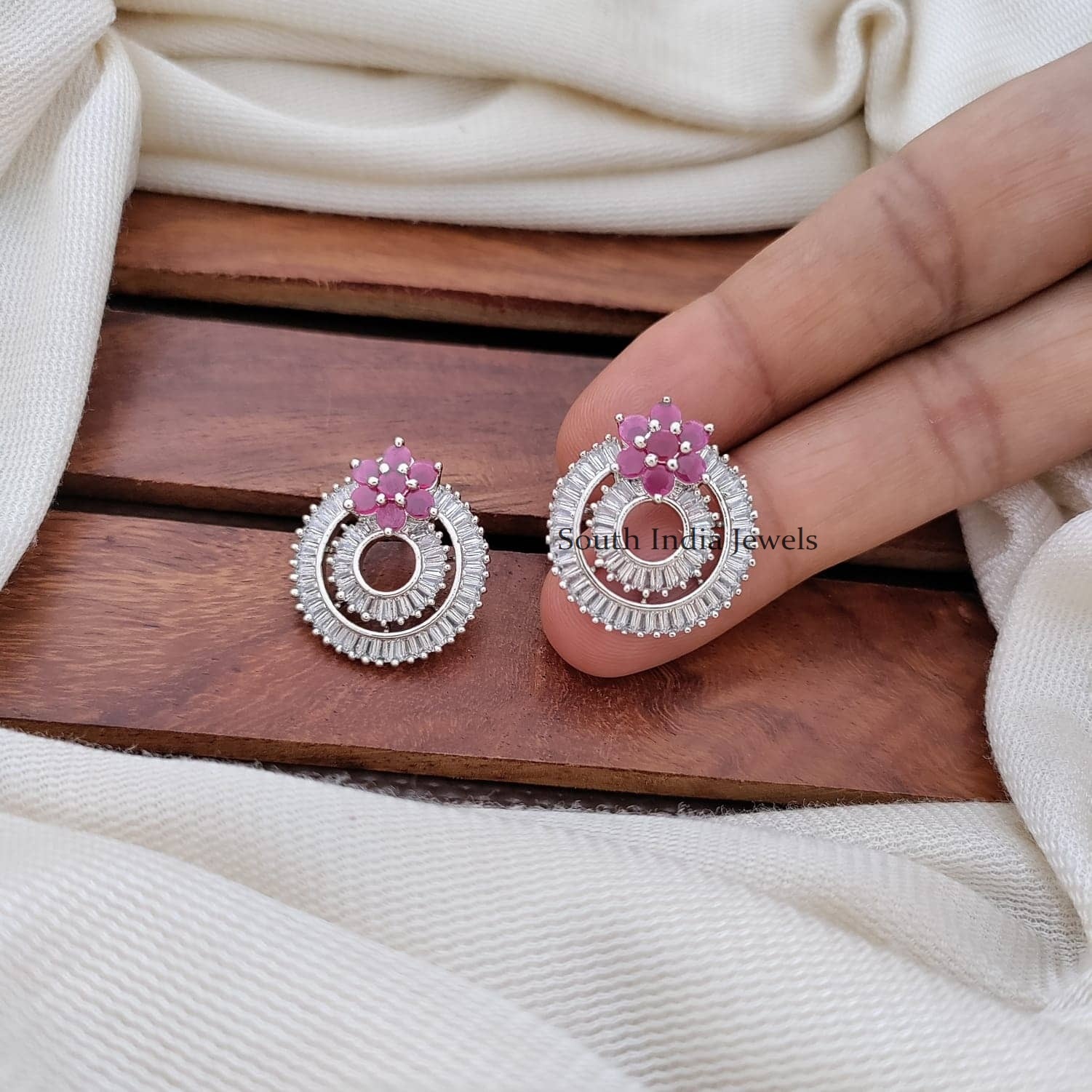 Gorgeous CZ Stone Bali Earrings
