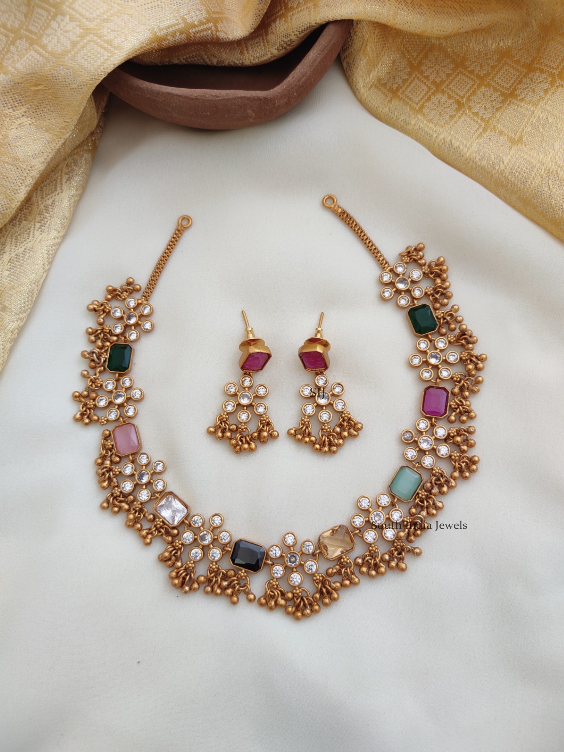 Gorgeous Navarathna AD Necklace