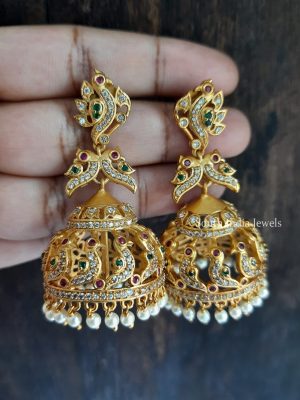 Gorgeous Peacock AD Jhumkas