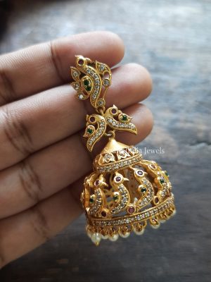 Gorgeous Peacock AD Jhumkas