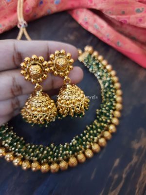 Green Beads Choker Set