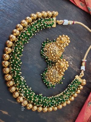 Green Beads Choker Set