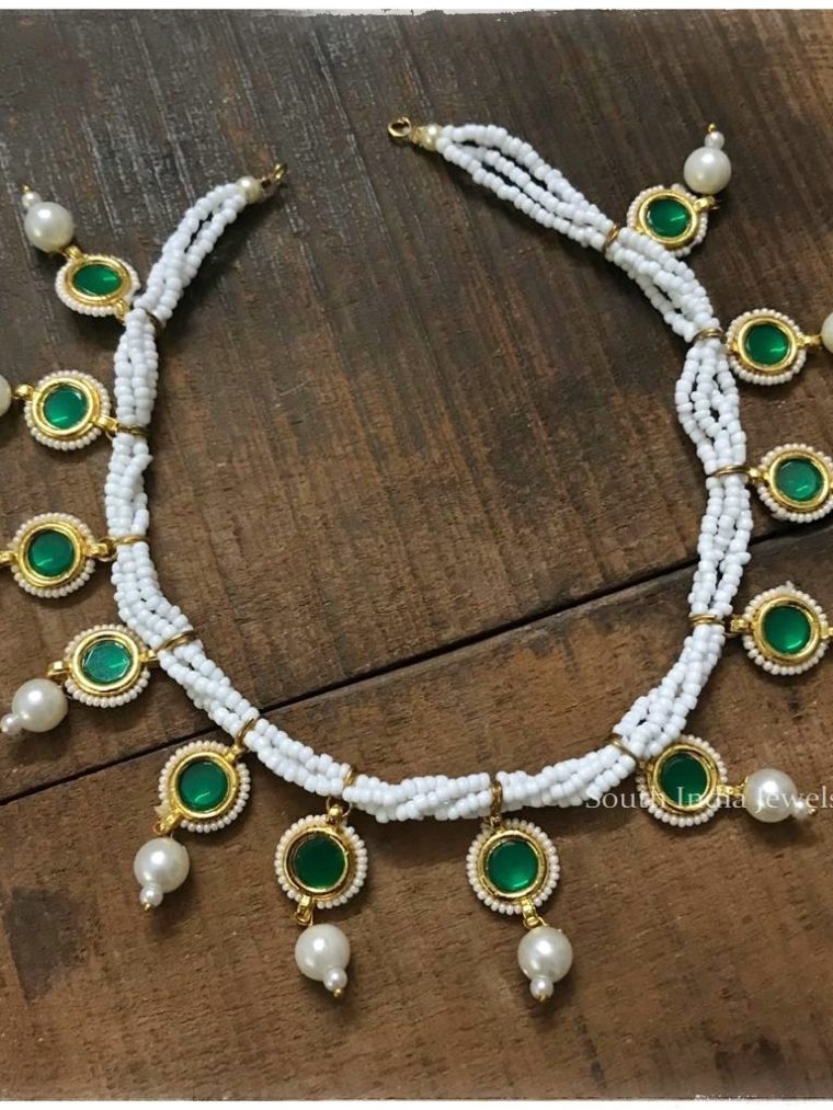 Marvelous Pearls Green Stone Necklace