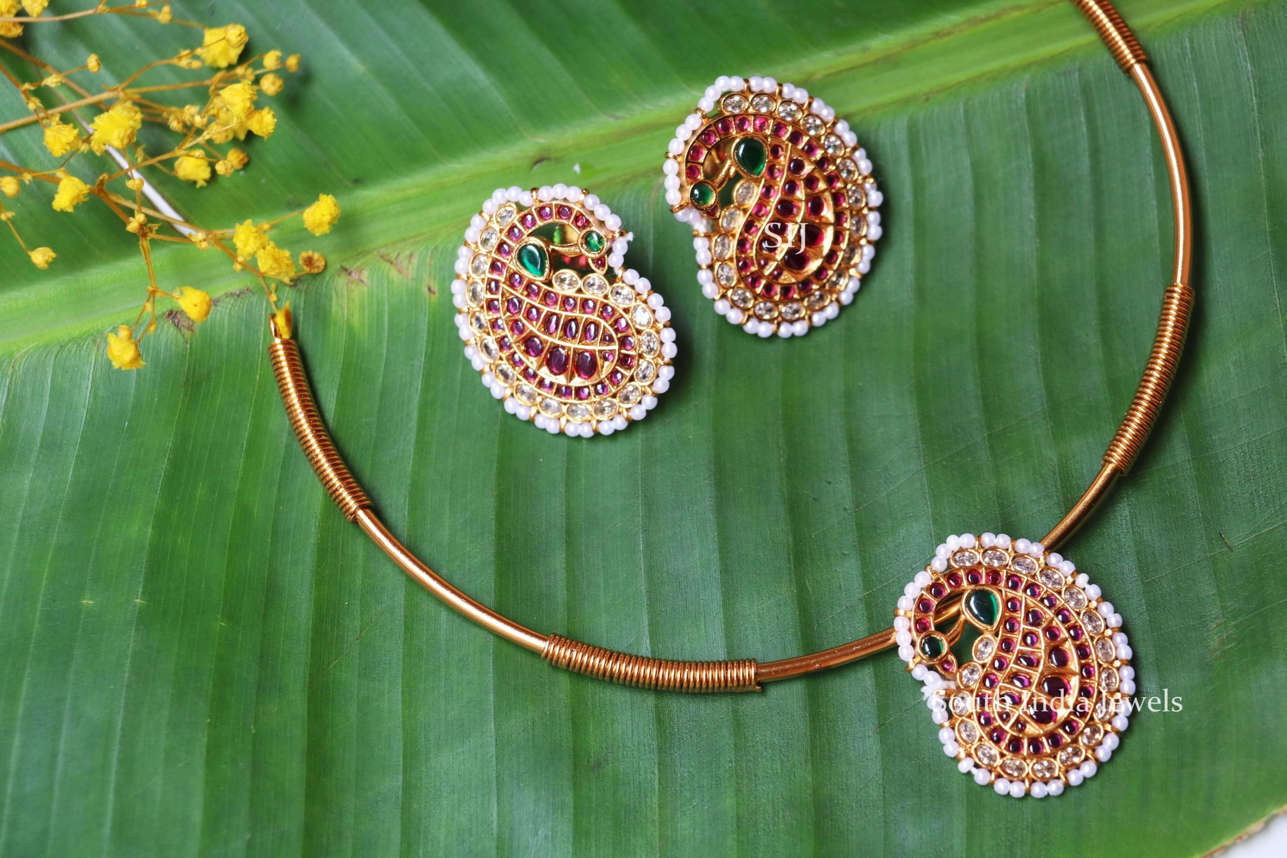 Peacock & Mango Design Necklace