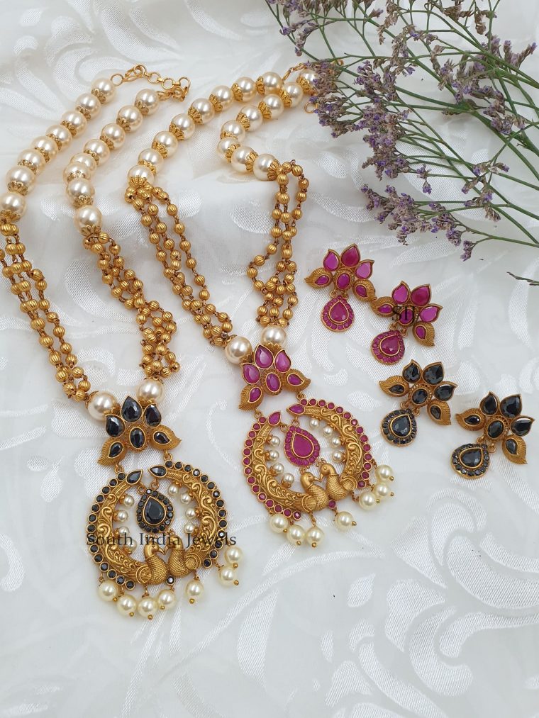 Rich Dual Peacock Beads Necklace (2)