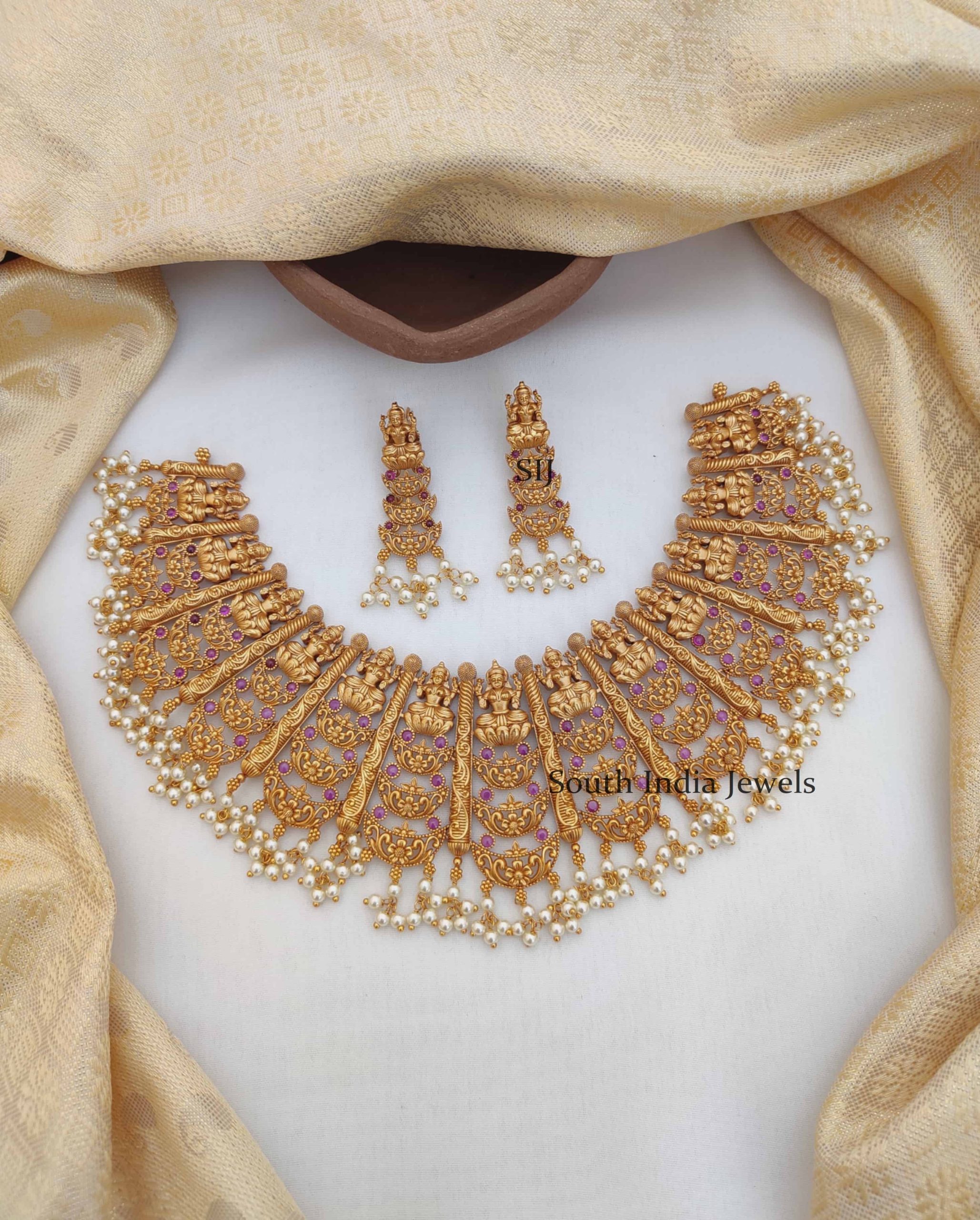 Royal Gold Finish Lakshmi Layer Necklace