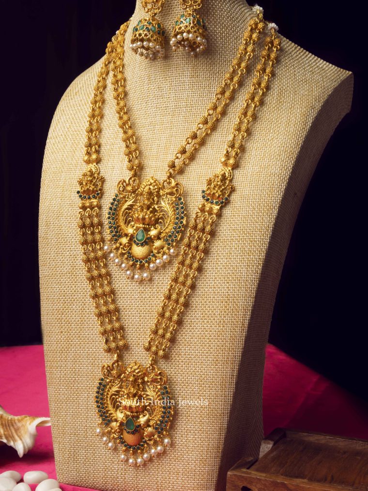 Grand Matte Finish AD Stone Bridal Combo - South India Jewels