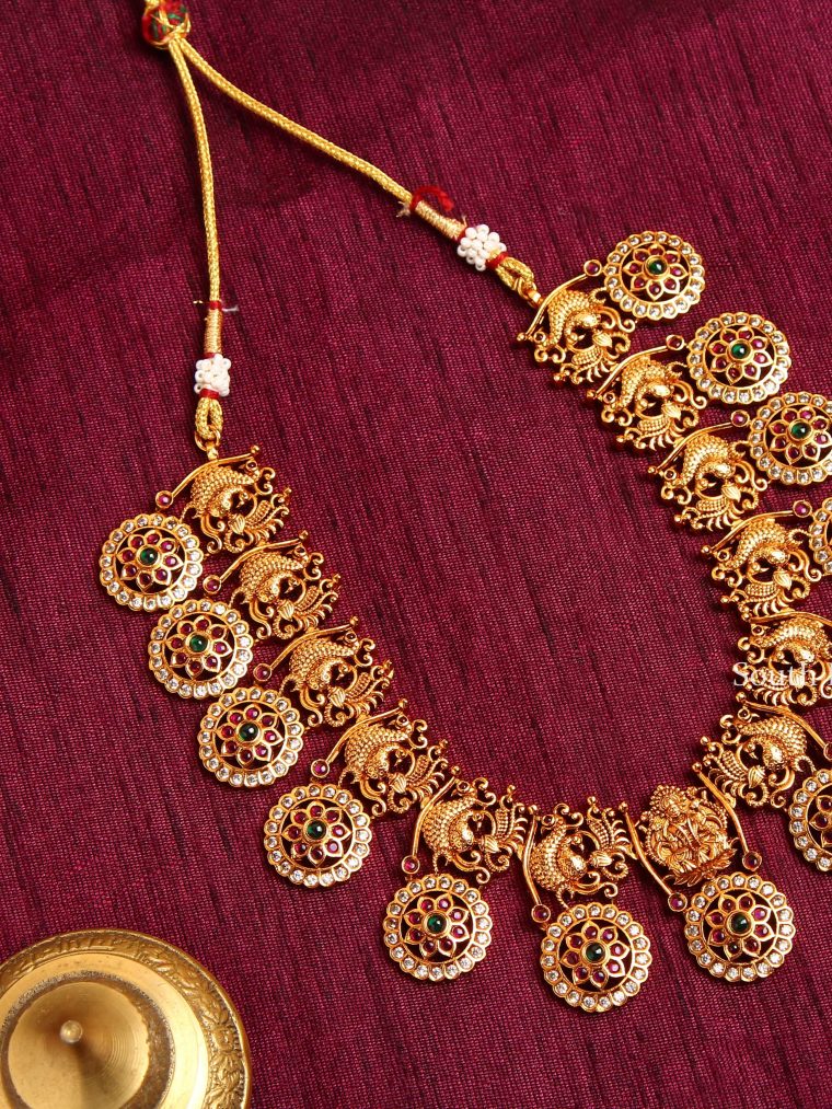 Semi Bridal Lakshmi Peacock Necklace
