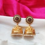 Gold Plated Multi Stone Jhumkas