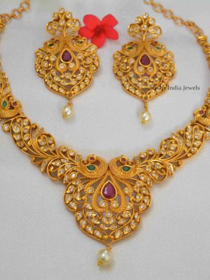 Stunning Peacock Designer Multicolor Necklace