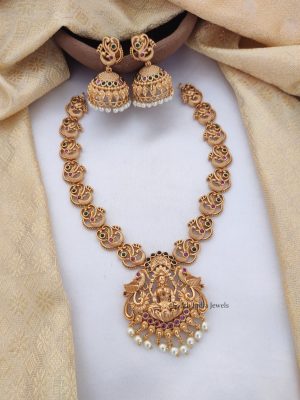 Stunning Peacock Lakshmi Necklace