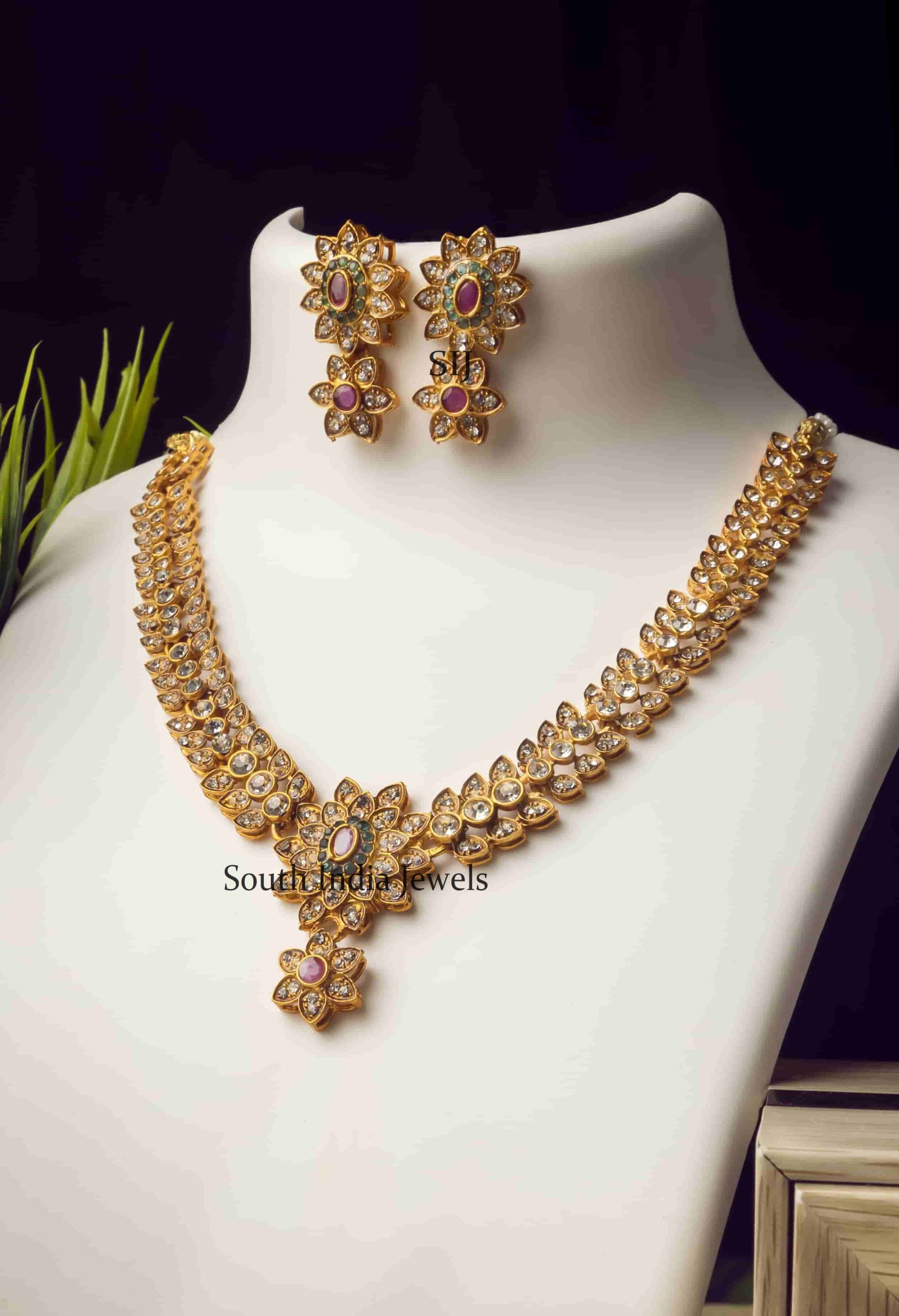 Stunning Stone Studded Necklace Set