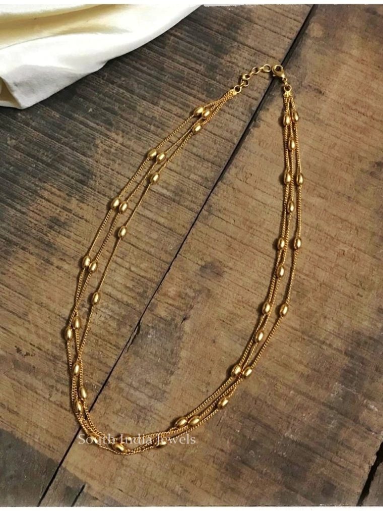 Stylish Layered Gold Finish Necklace