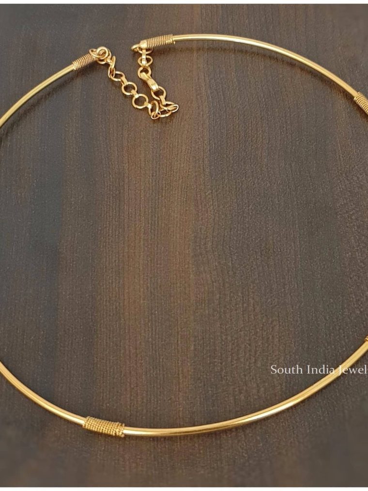 Stylish Pipe Gold Finish Necklace