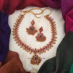 Traditional Kemp Golden Beads Attigai Necklace