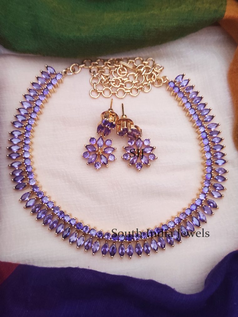 Unique Purple Stones Necklace (2)