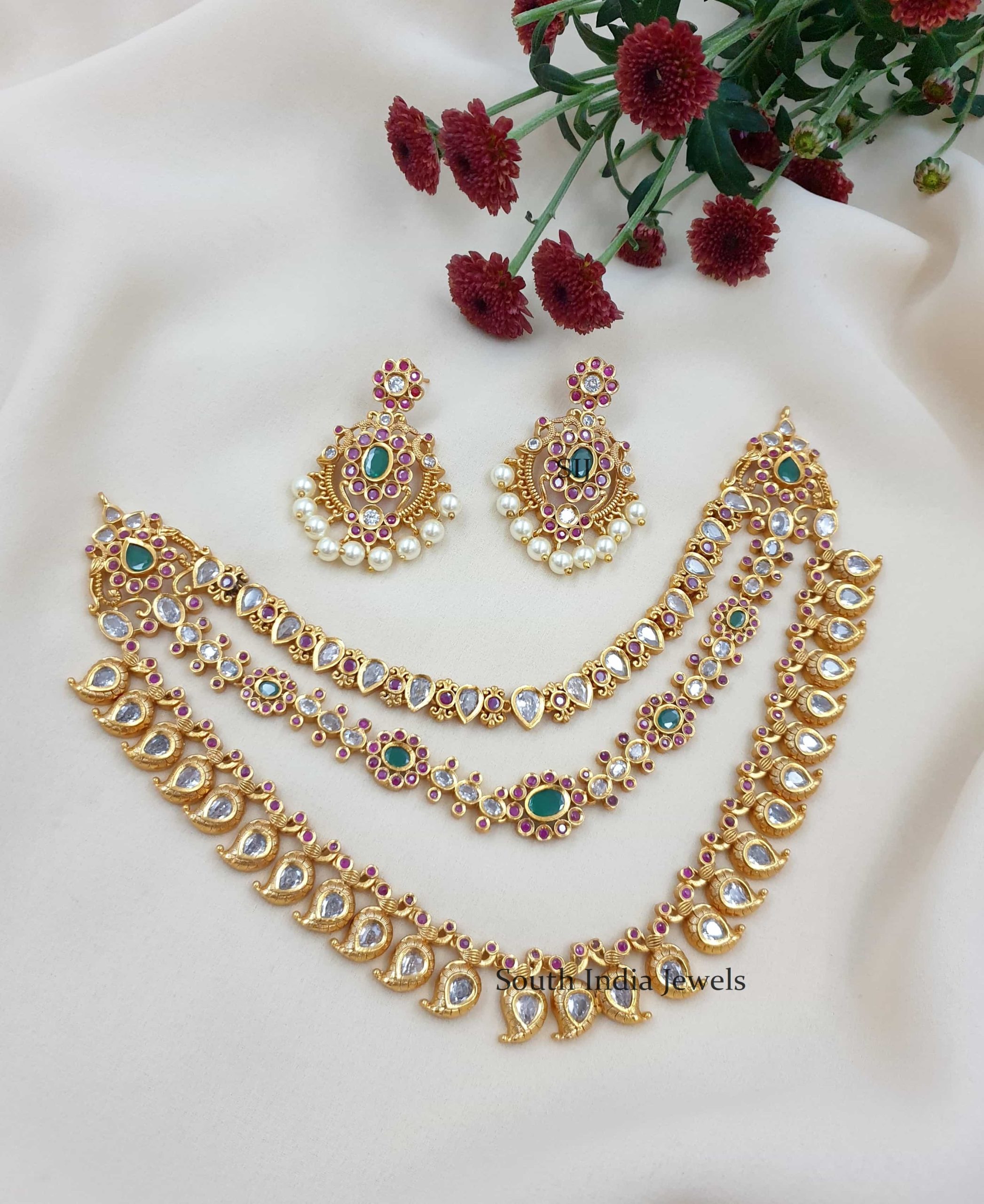 Amazing Three Layers Bridal Necklace