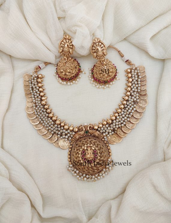 Antique Lakshmi Coin Pearl Necklace (2)