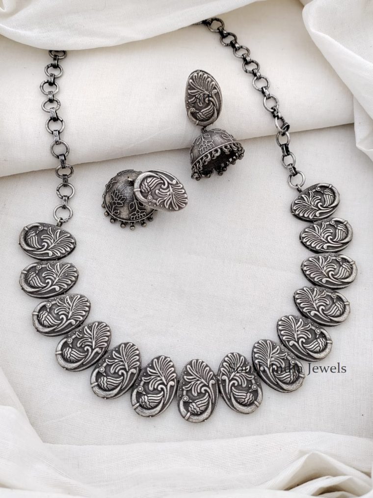 Attractive German Silver Peacock Necklace