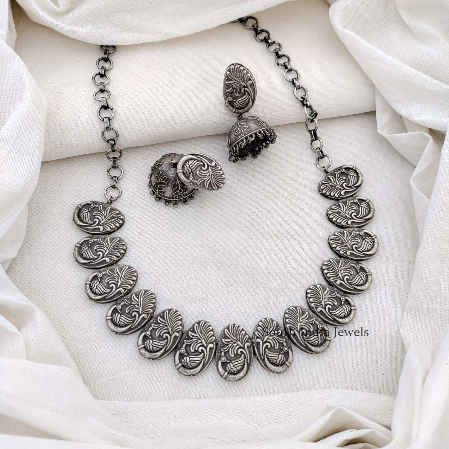Attractive German Silver Peacock Necklace