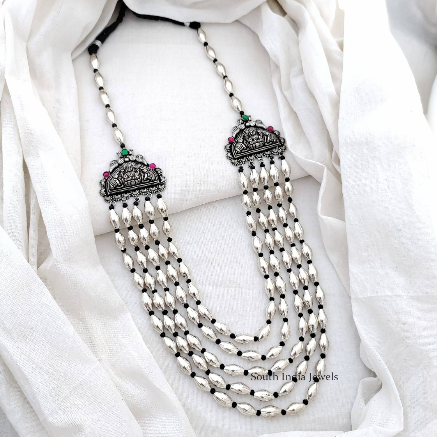 Awesome German Silver Dholki Beads Haram