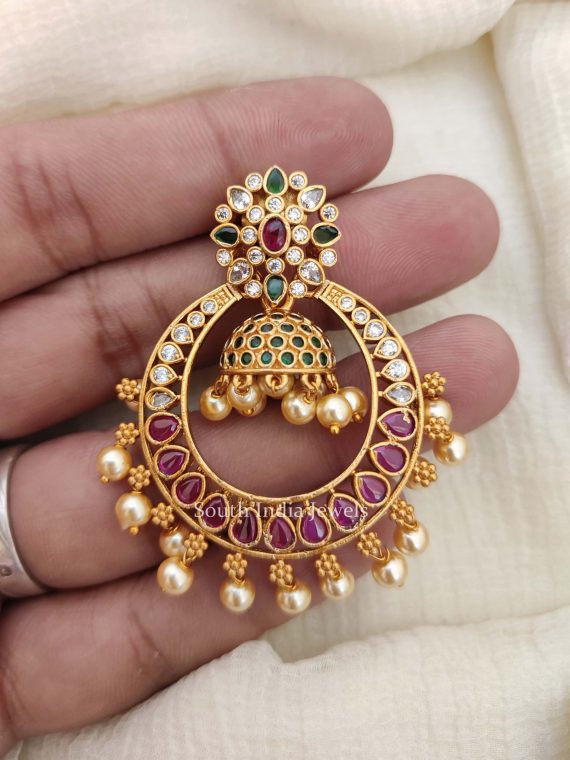 Beautiful Chandbali Jhumka Earrings (2)