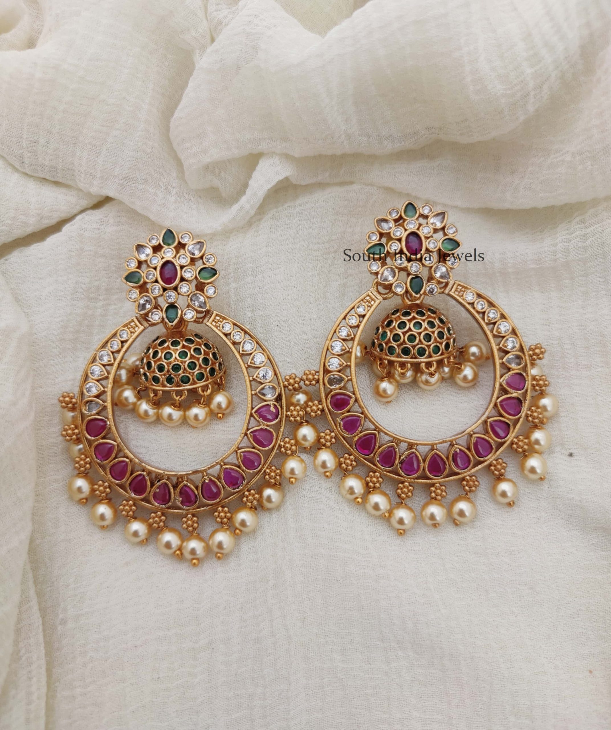 Beautiful Chandbali Jhumka Earrings