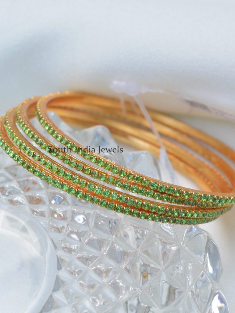 Beautiful Colorful Gold Finish Bangles