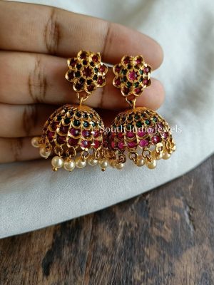 Beautiful Floral Design Jhumkas