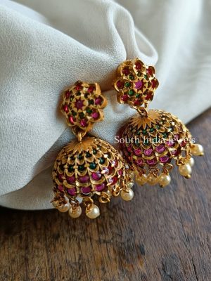 Beautiful Floral Design Jhumkas