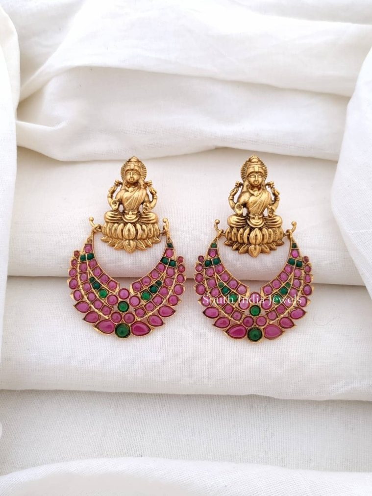 Beautiful Kemp Stones Lakshmi Earrings