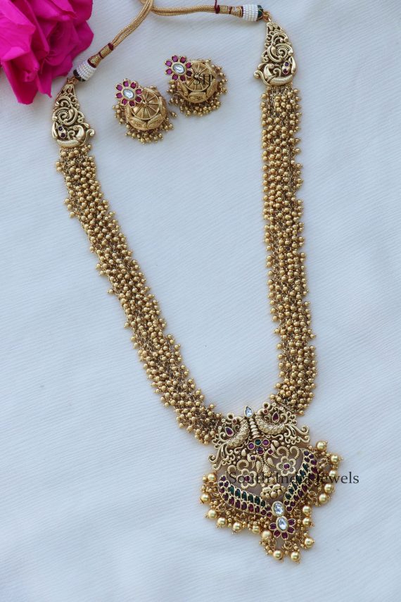 Beautiful Lakshmi Gold Beads Haram (2)