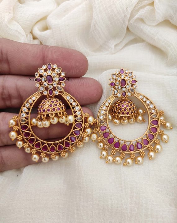 Chandbali Design Jhumka Earrings (2)