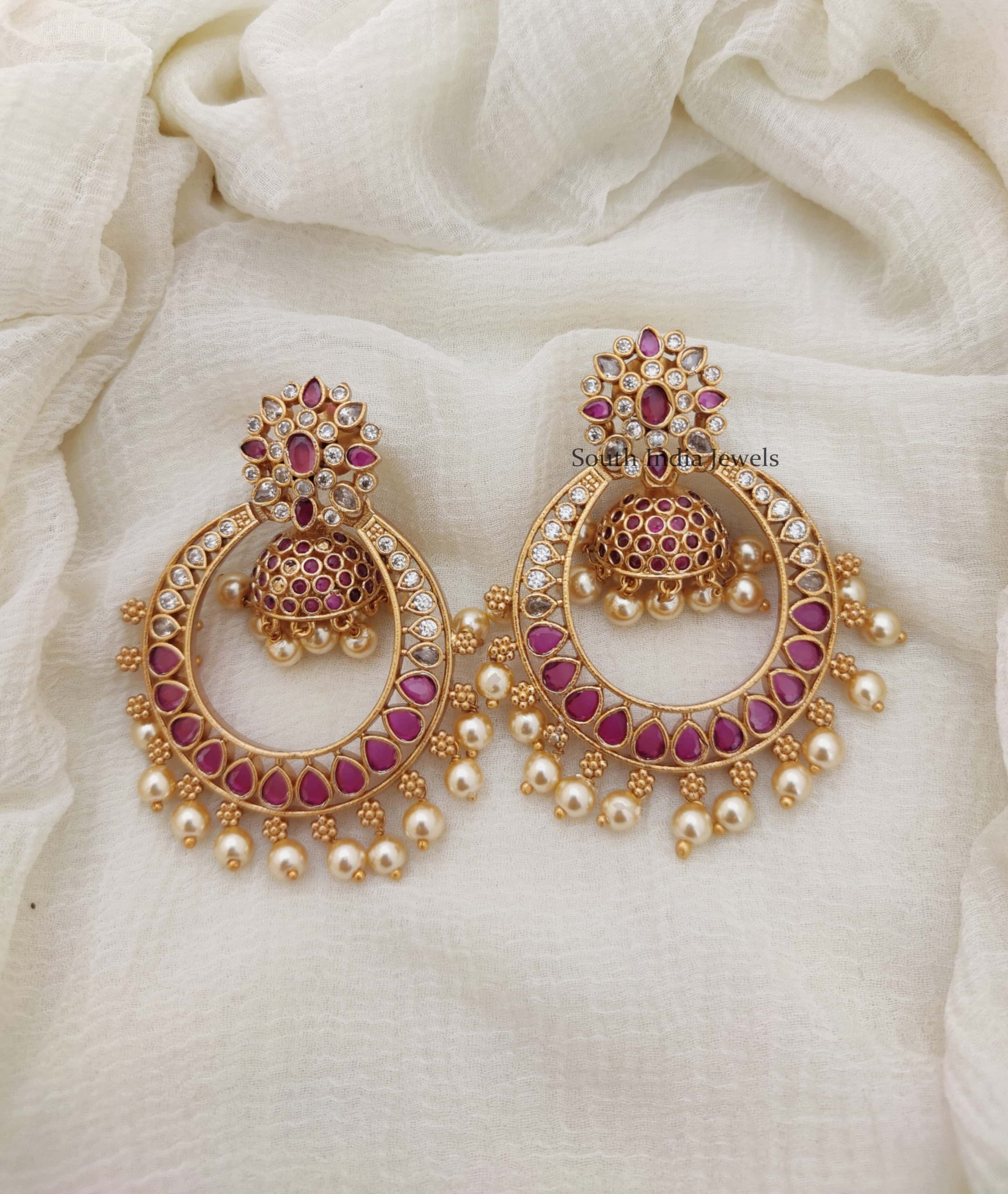 Buy online Gold Plated Kundan  Pearl Studded Floral Jhumka Earrings from  fashion jewellery for Women by Silvermerc Designs for 1099 at 66 off   2023 Limeroadcom
