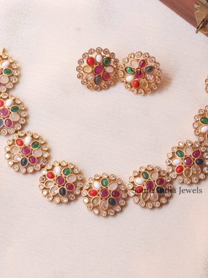 Cute Multicolor Floral Necklace (2)