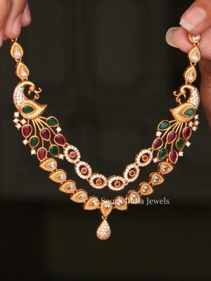Double Peacock Multicolor Necklace