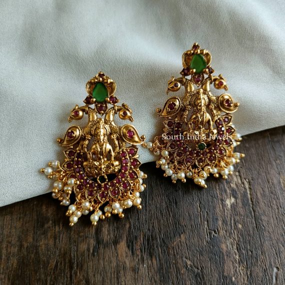 Dual Peacock & Lakshmi Design Earrings (4)
