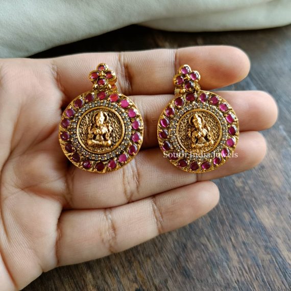 Elegant Lakshmi Coin Design Earrings (2)