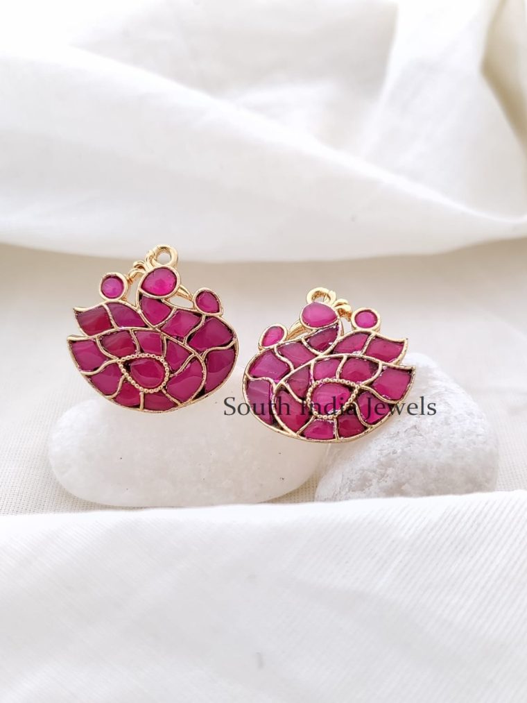 Exquisite Jadau Peacock Earrings