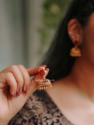 Exquisite Stones Design Jhumkas