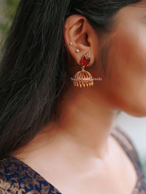 Exquisite Stones Design Jhumkas