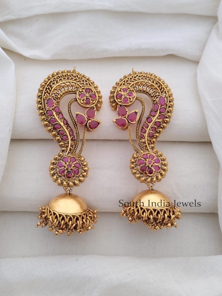 Kemp Stones Earcuff Jhumkas