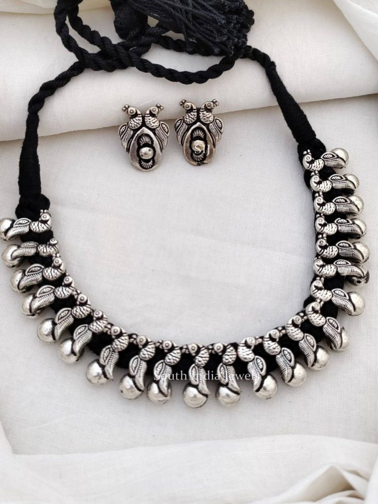 Gorgeous German Silver Thread Necklace