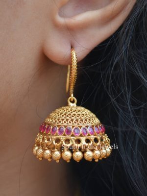 Kemp Stones hanging Jhumkas