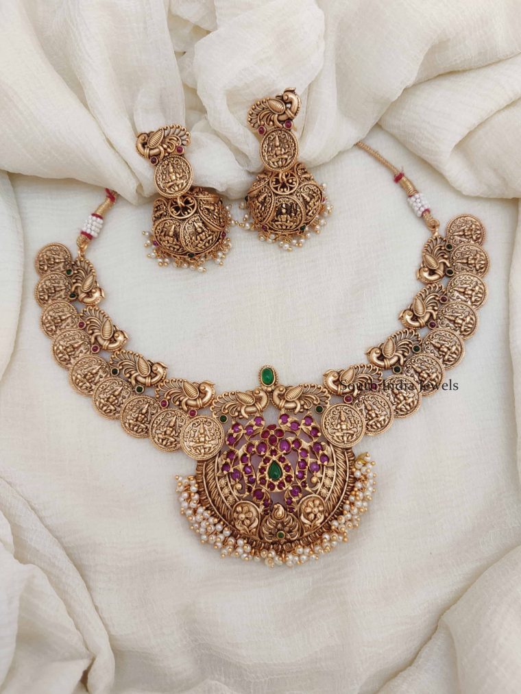 Lakshmi Peacock Kemp Design Necklace