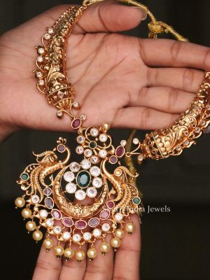 Multicolor Dual Peacock Necklace