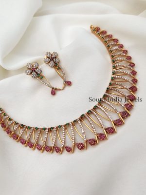 Multicolor Floral Design Necklace (2)