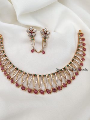 Multicolor Floral Design Necklace (2)