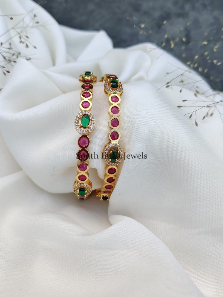 Stunning Multi Stone Bangles Set